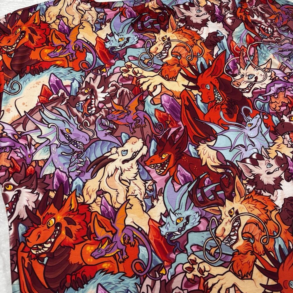 Camp Howl Dragon AOP All Over Print Shirt - Retired Design - Rare Furry Art - Picture 6 of 11